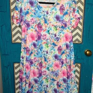LuLaRoe medium Carly dress. Floral and birds